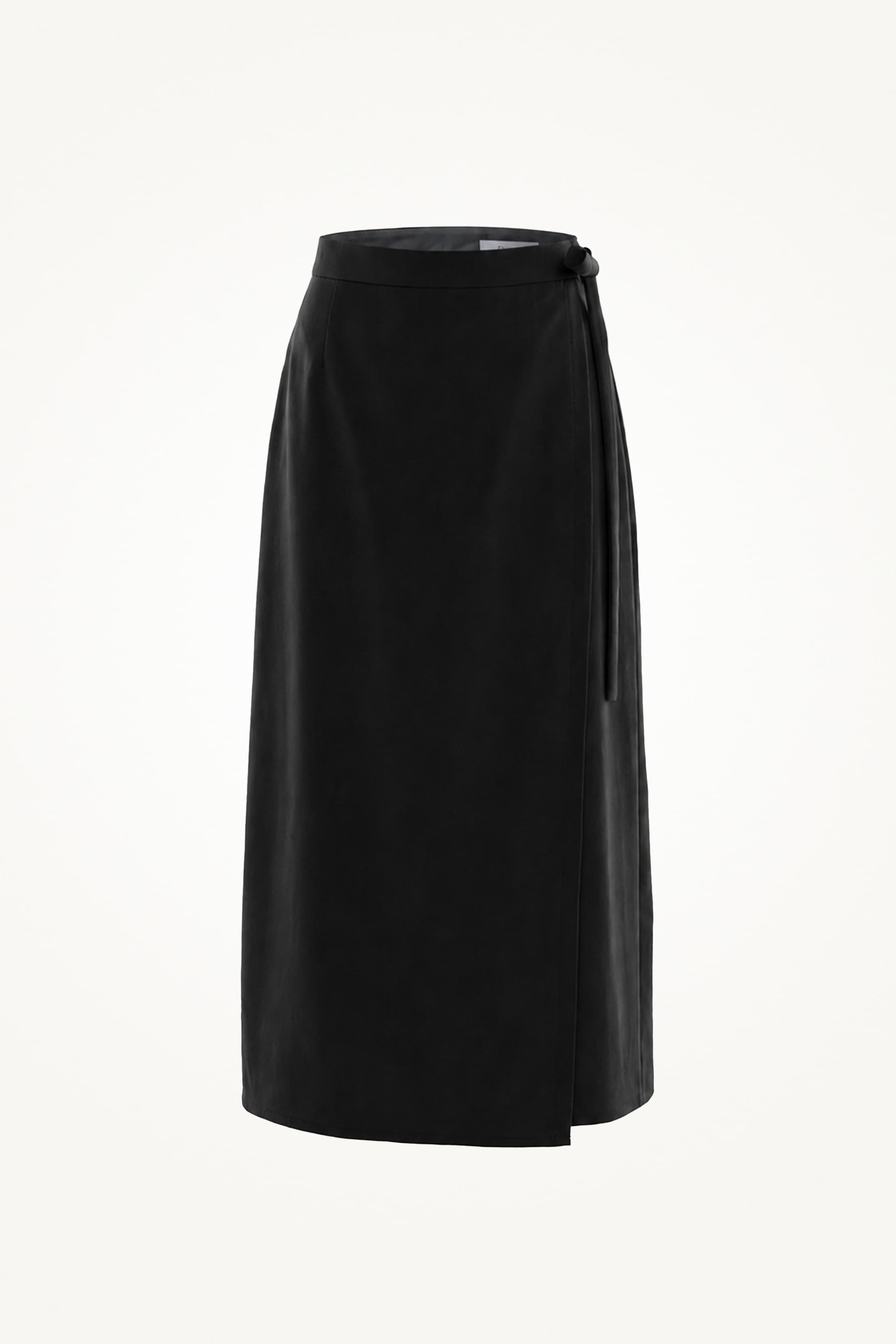 Reve Long Wrap Skirt_Black
